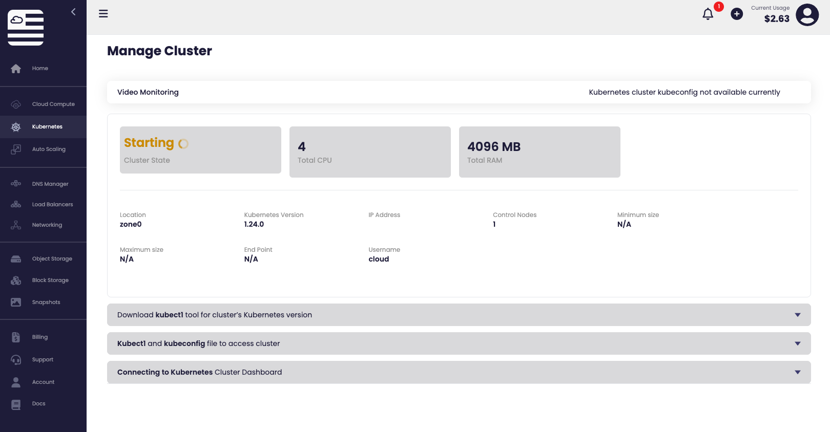 screenshot of American Cloud